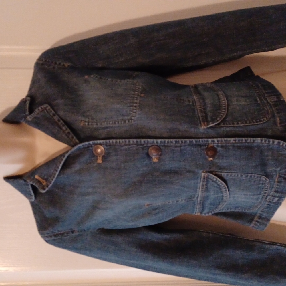 Liz Claiborne Women's Denim Fitted Shirt Jacket Size 0 Petite